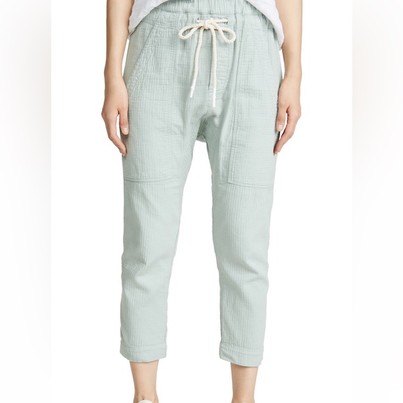 Bassike Herringbone Utility Pants In Sage Green - Picture 3 of 13